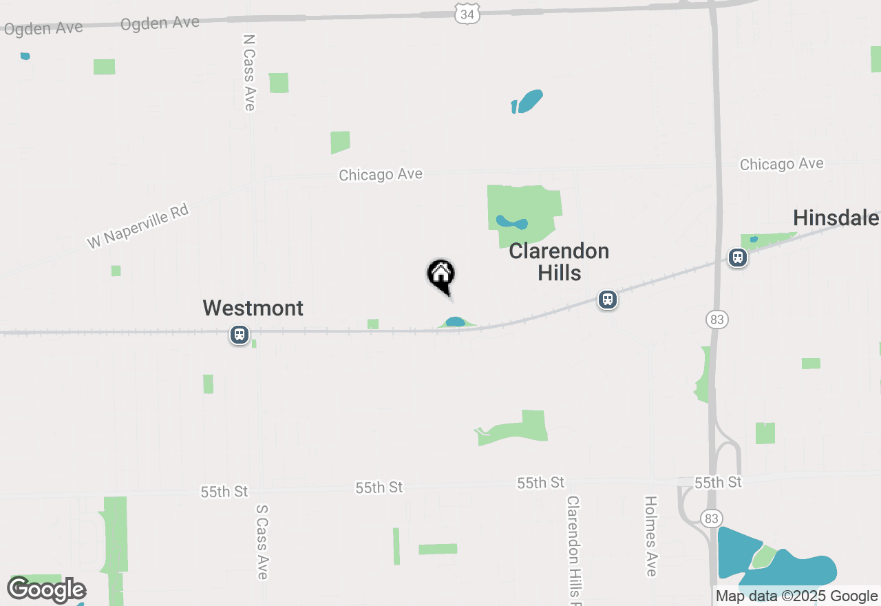 Map of 12 Woodstock Avenue, Clarendon Hills, IL 60514