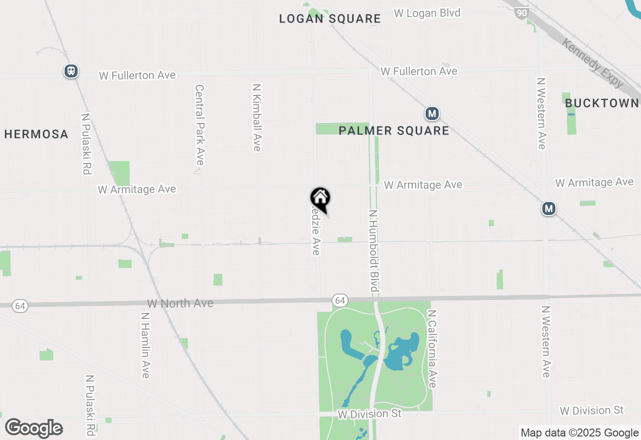 Map of 1847 N Kedzie Avenue #1N, Chicago, IL 60647