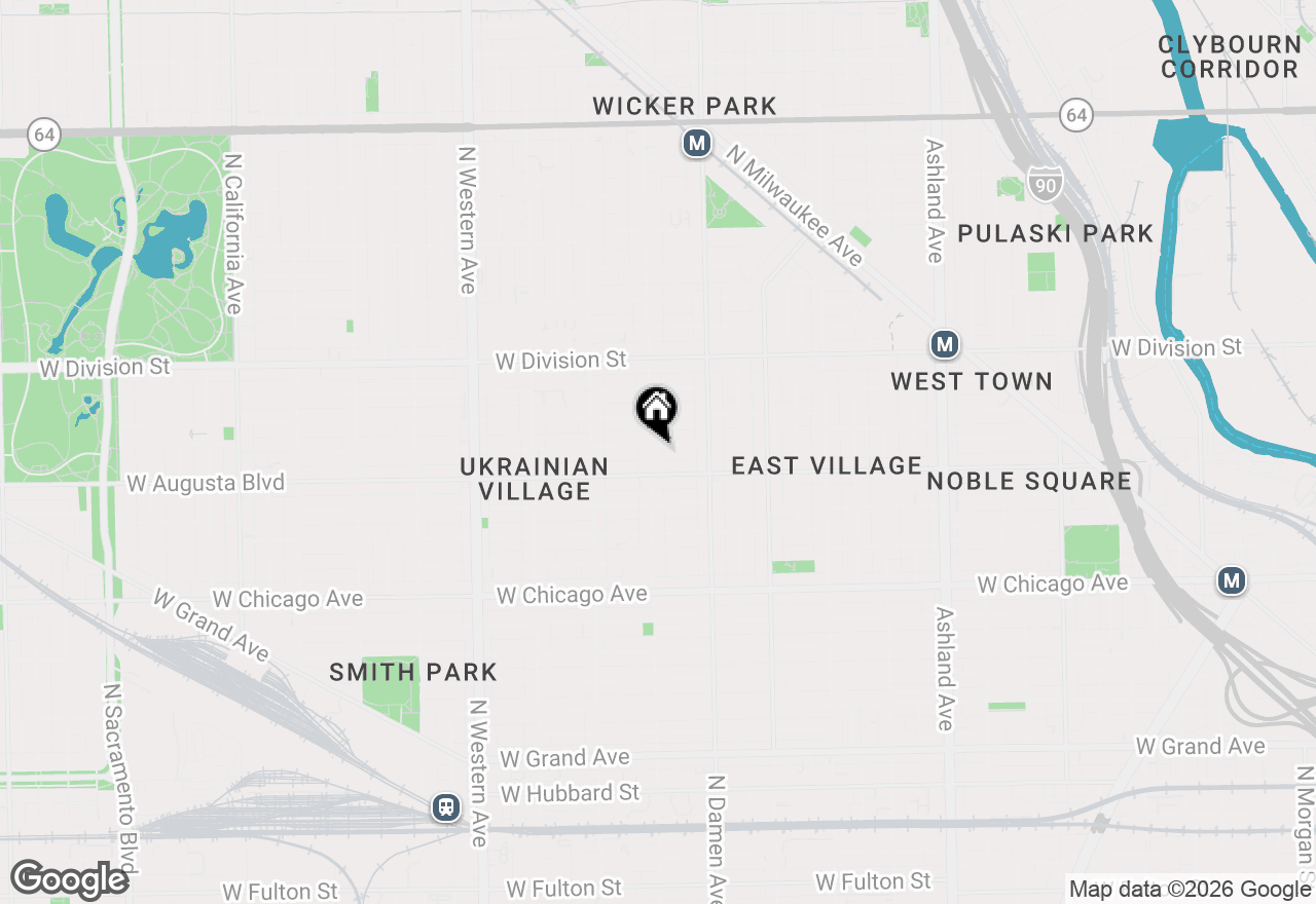Map of 1021 N Hoyne Avenue #1A, Chicago, IL 60622