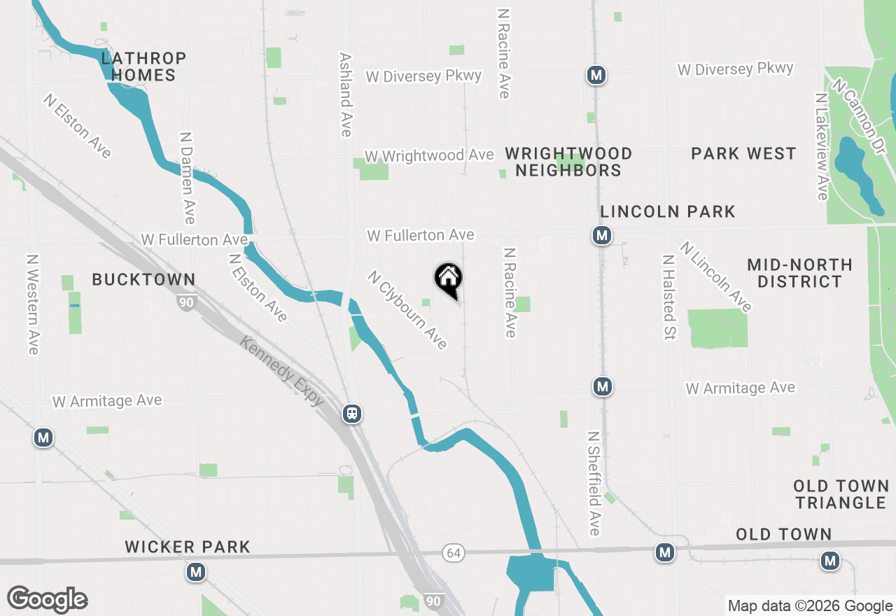 Map of 1334 W Webster Avenue #G, Chicago, IL 60614