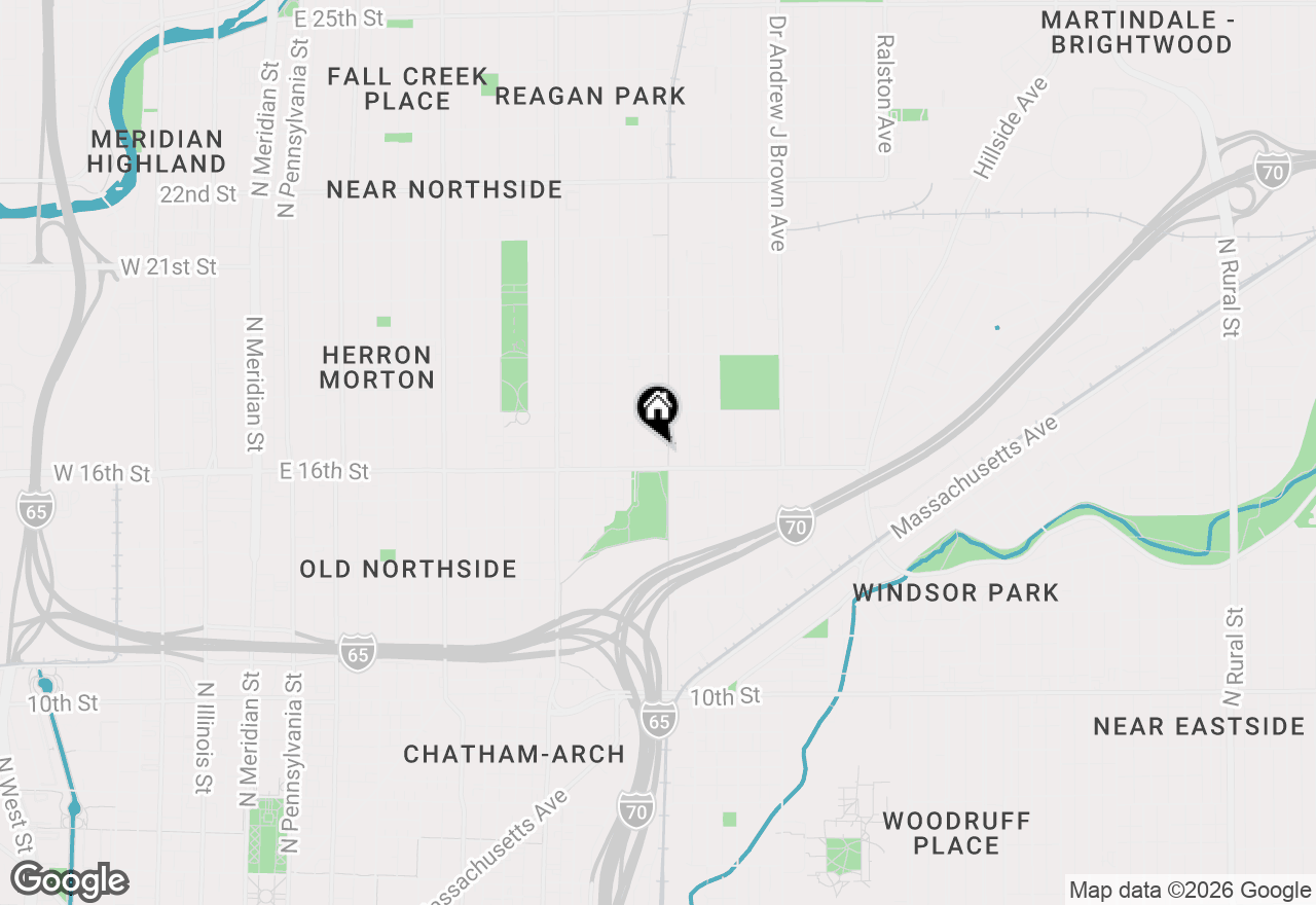 Map of 1617 Cornell Avenue, Indianapolis, IN 46202