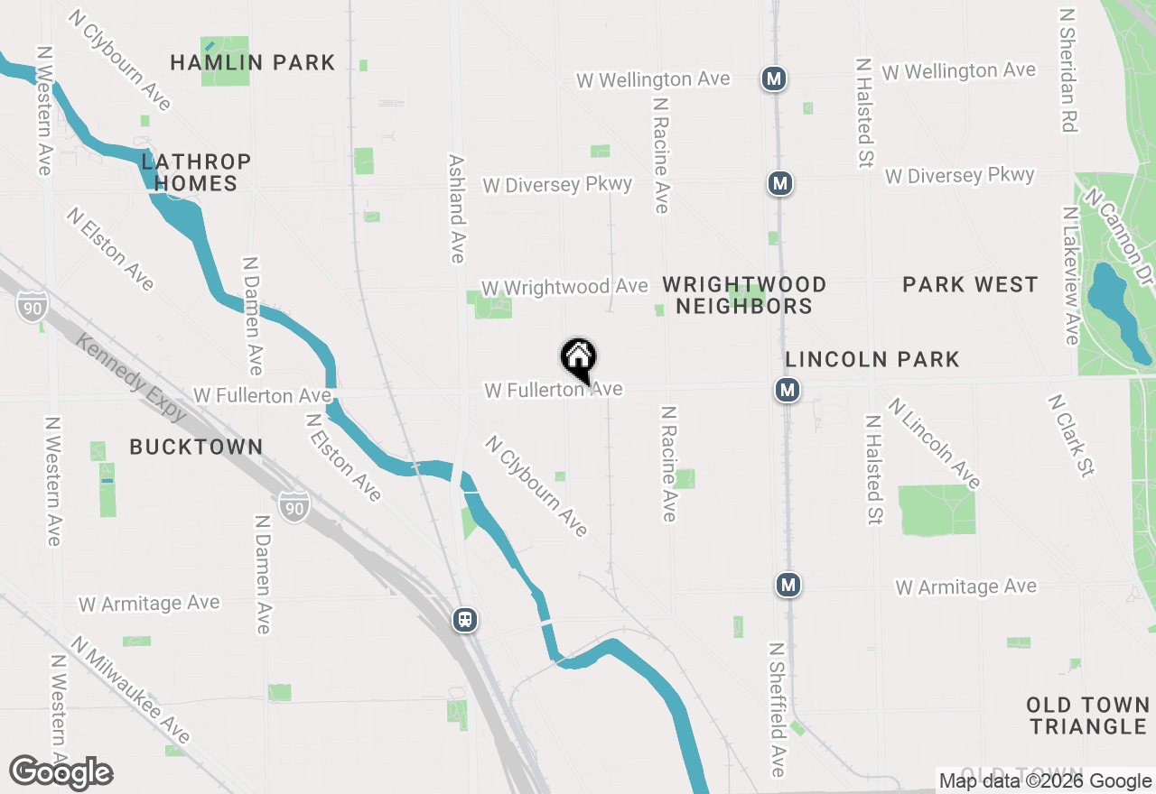 Map of 1357 W Fullerton Avenue #B, Chicago, IL 60614