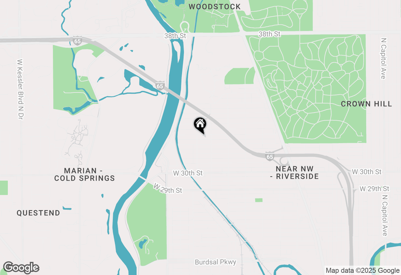 Map of 1345 W 33rd Street, Indianapolis, IN 46208