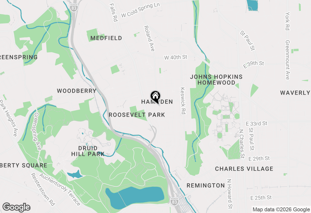 Map of 3540 Roland Avenue, Baltimore, MD 21211