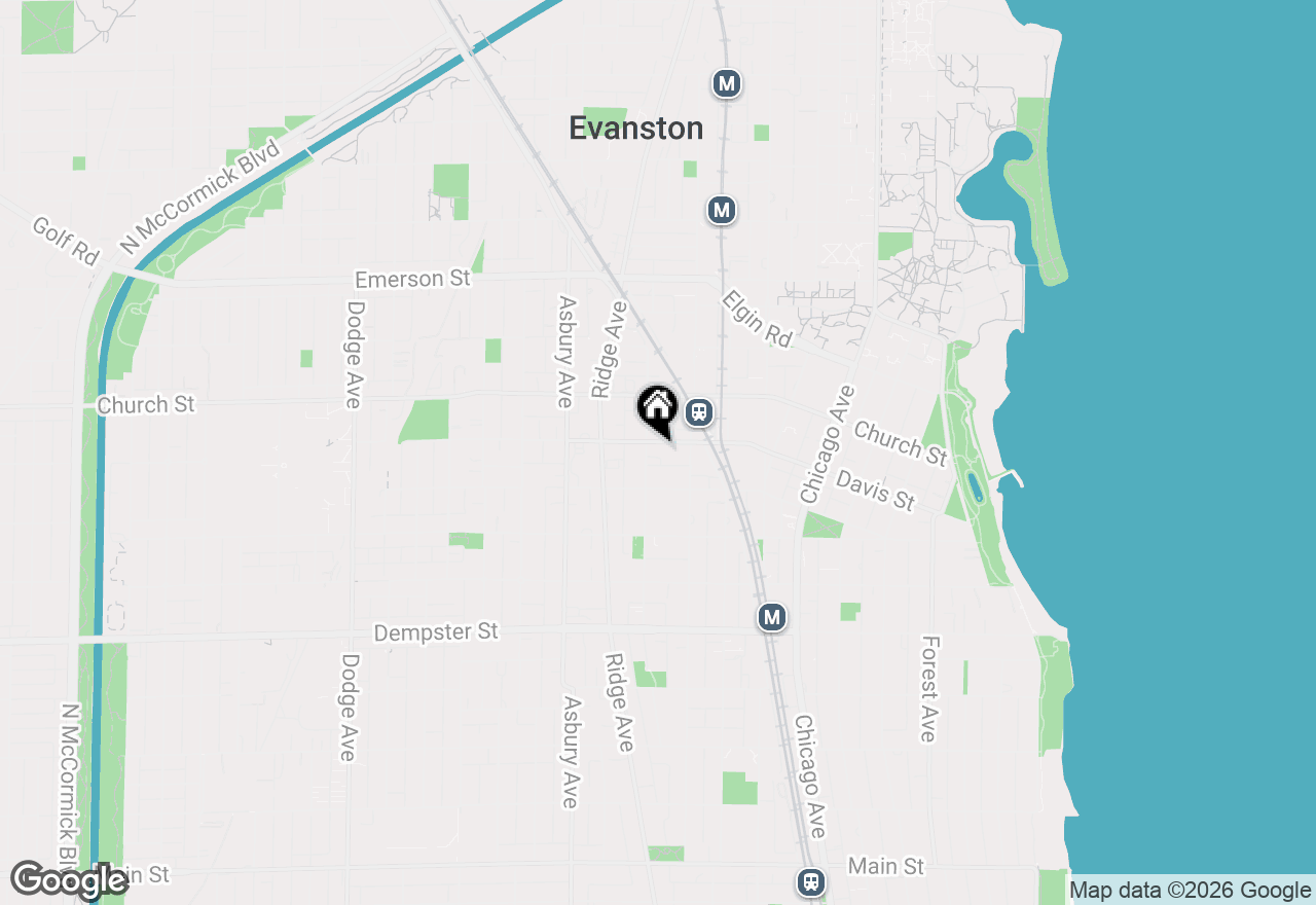 Map of 1026 Davis Street, Evanston, IL 60201