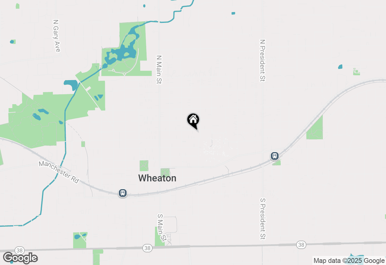 Map of 332 E Jefferson Avenue, Wheaton, IL 60187