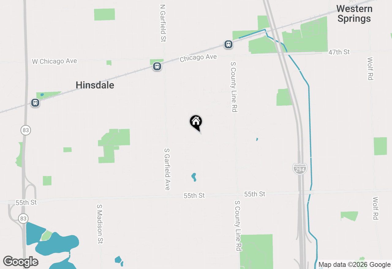 Map of 620 S Elm Street, Hinsdale, IL 60521