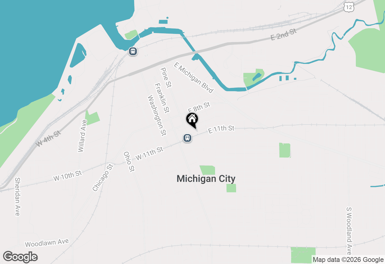 Map of 215 E 10th Street, Michigan City, IN 46360