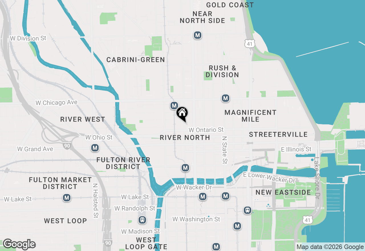 Map of 640 N Wells Street #605, Chicago, IL 60654