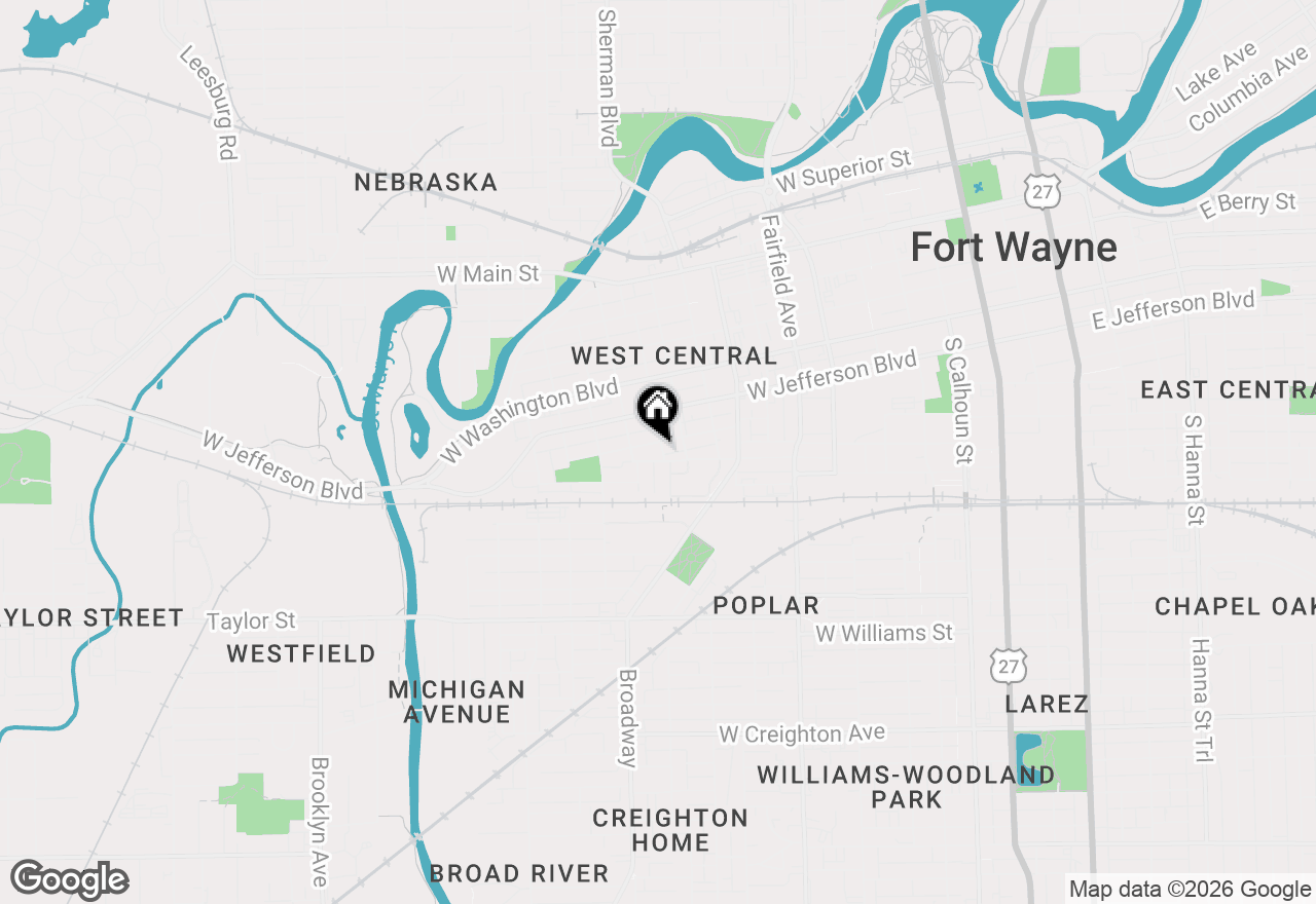 Map of 1210 Union Street, Fort Wayne, IN 46802