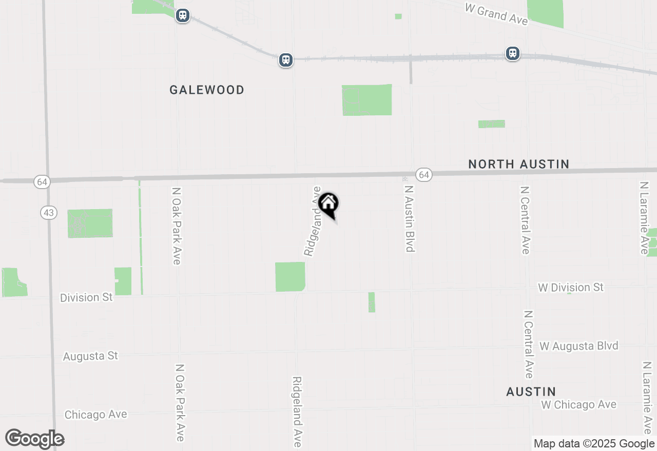 Map of 1105 N Harvey Avenue, Oak Park, IL 60302