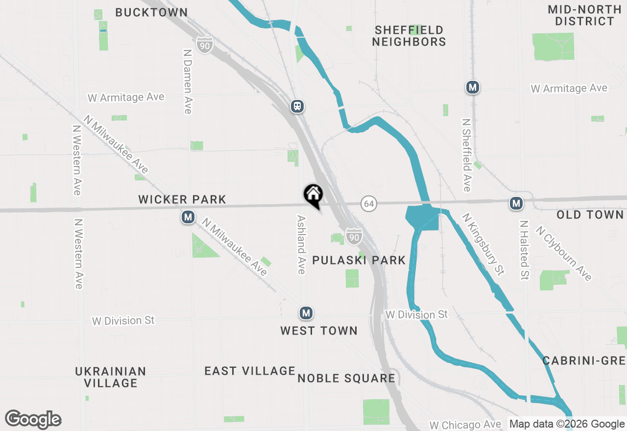 Map of 1534 N Bosworth Avenue #3, Chicago, IL 60642