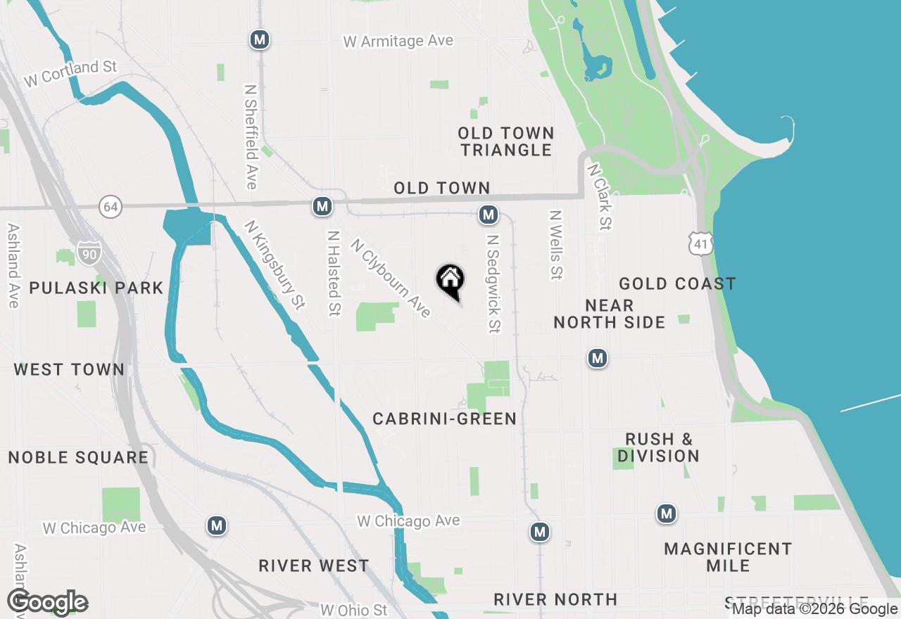 Map of 1310 N Cleveland Avenue #3, Chicago, IL 60610