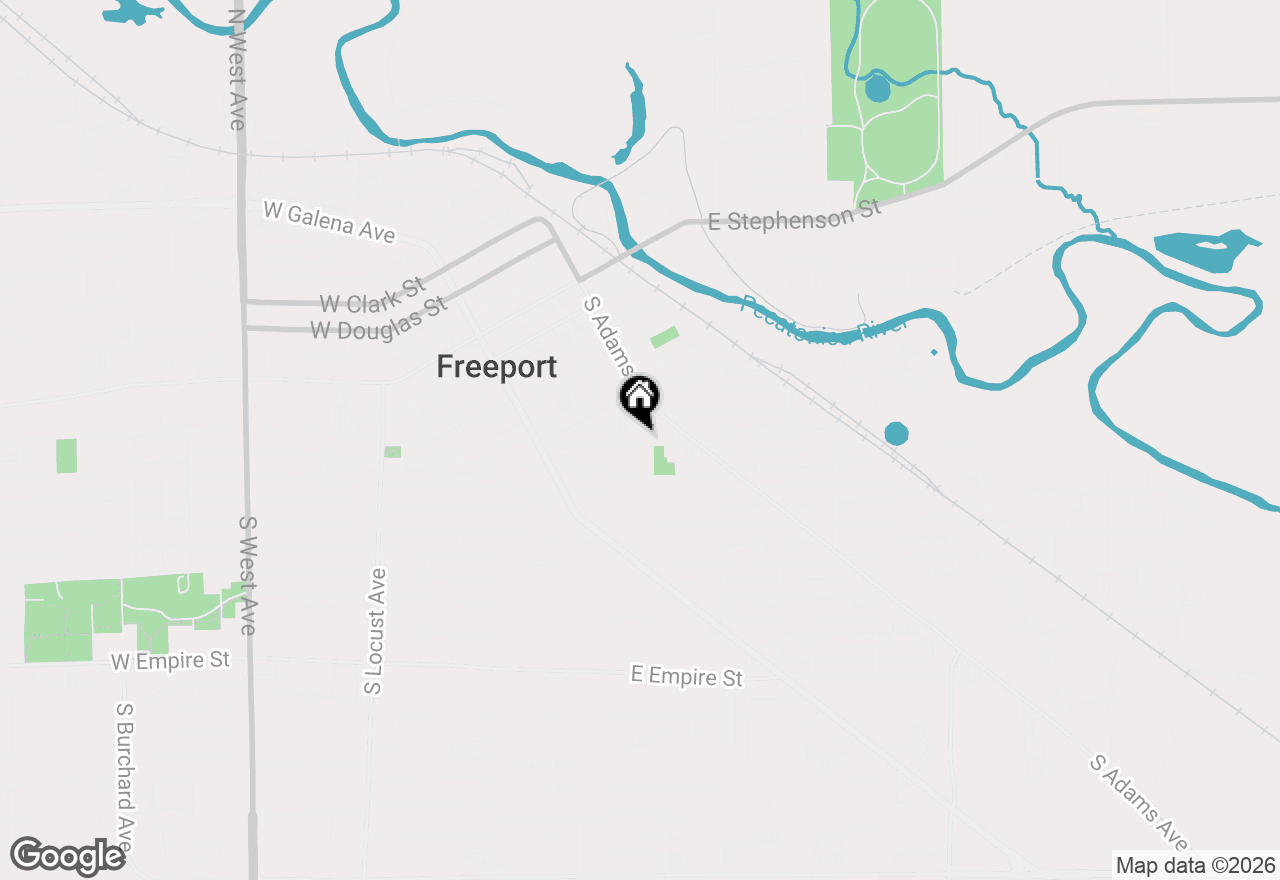 Map of 108-110 E Iroquois Street, Freeport, IL 61032