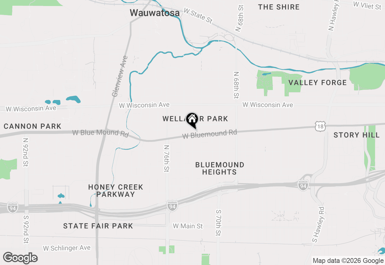 Map of 7242 W Bluemound Rd, Wauwatosa, WI 53213