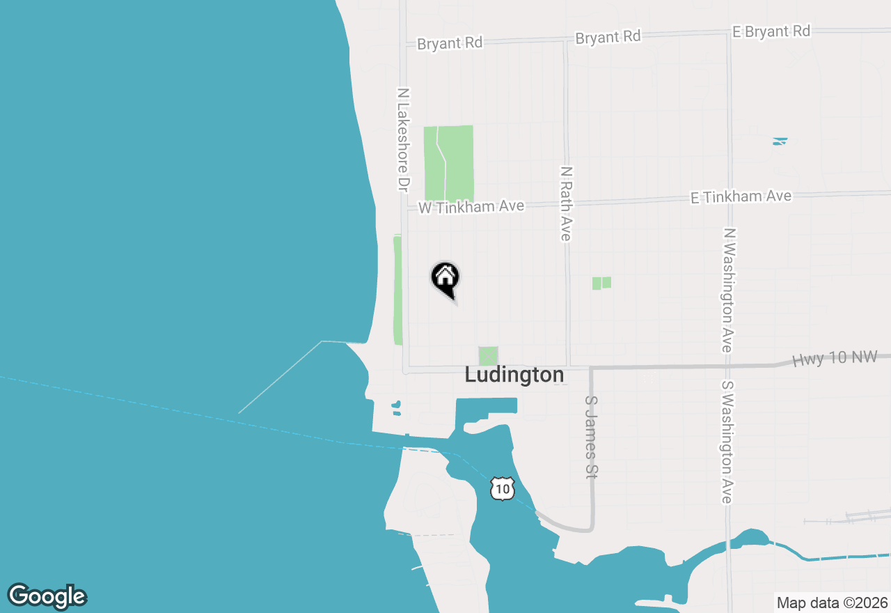 Map of 307 N Ferry Street, Ludington, MI 49431