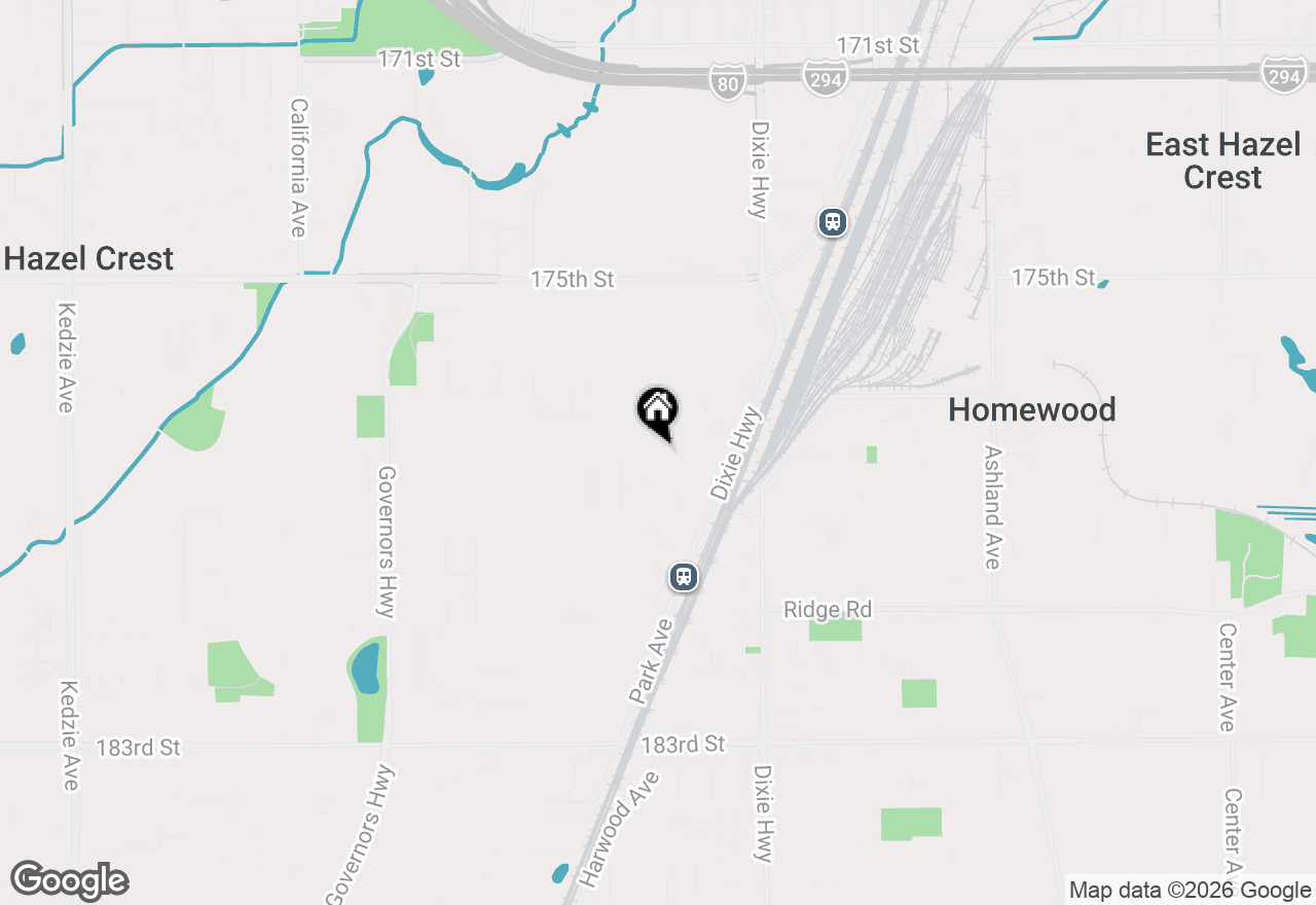Map of 2158 Cedar Road, Homewood, IL 60430