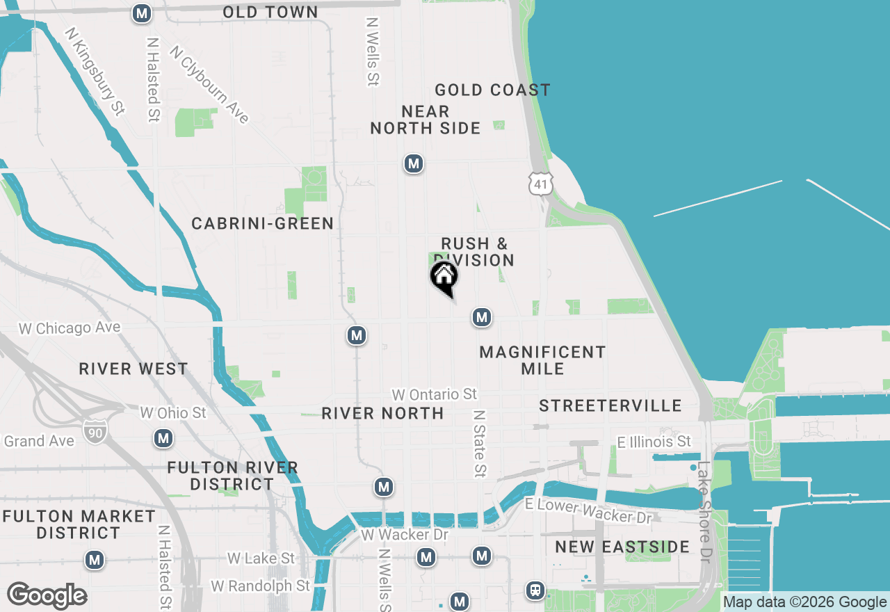 Map of 818 N Dearborn Street #3F, Chicago, IL 60610