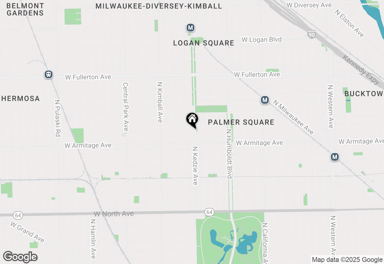 Map of 2040 N Kedzie Avenue #2N, Chicago, IL 60647