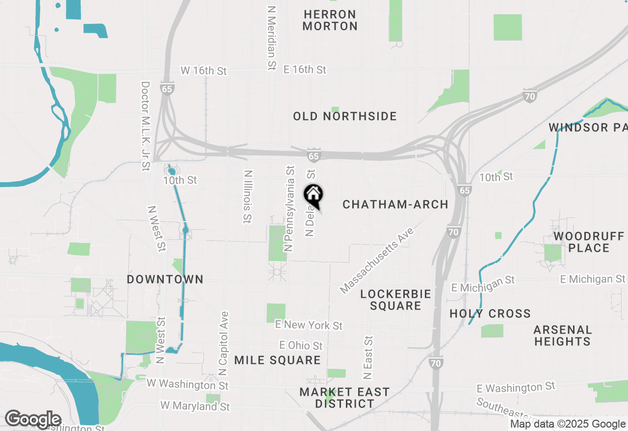 Map of 825 N Delaware Street #3C, Indianapolis, IN 46204