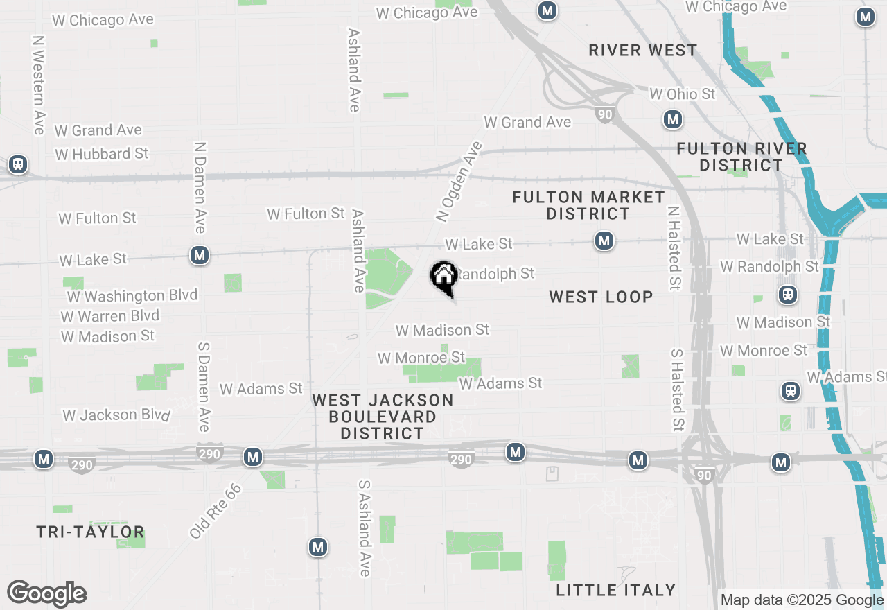 Map of 1355 W Washington Boulevard #4D, Chicago, IL 60607