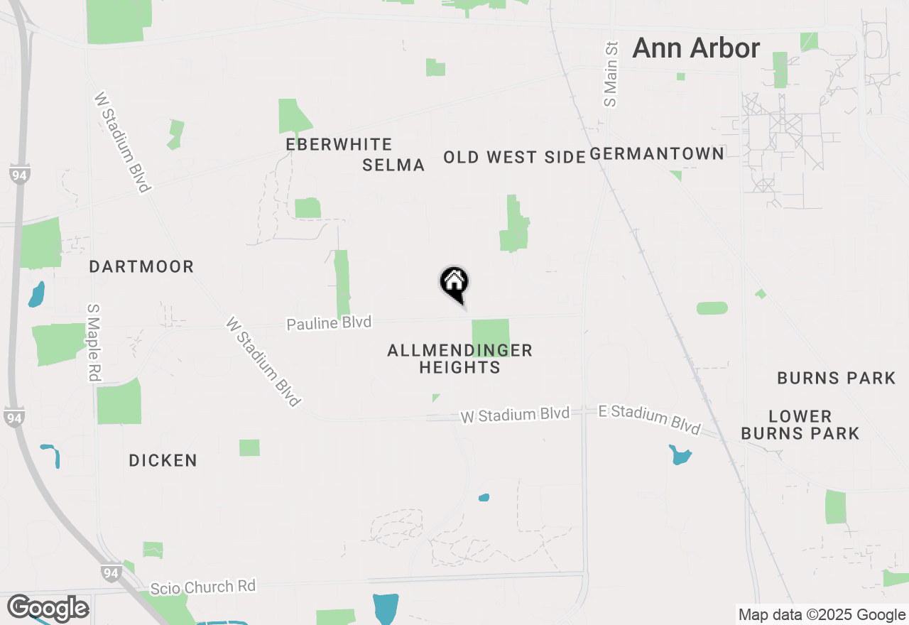 Map of 814 Pauline Boulevard, Ann Arbor, MI 48103