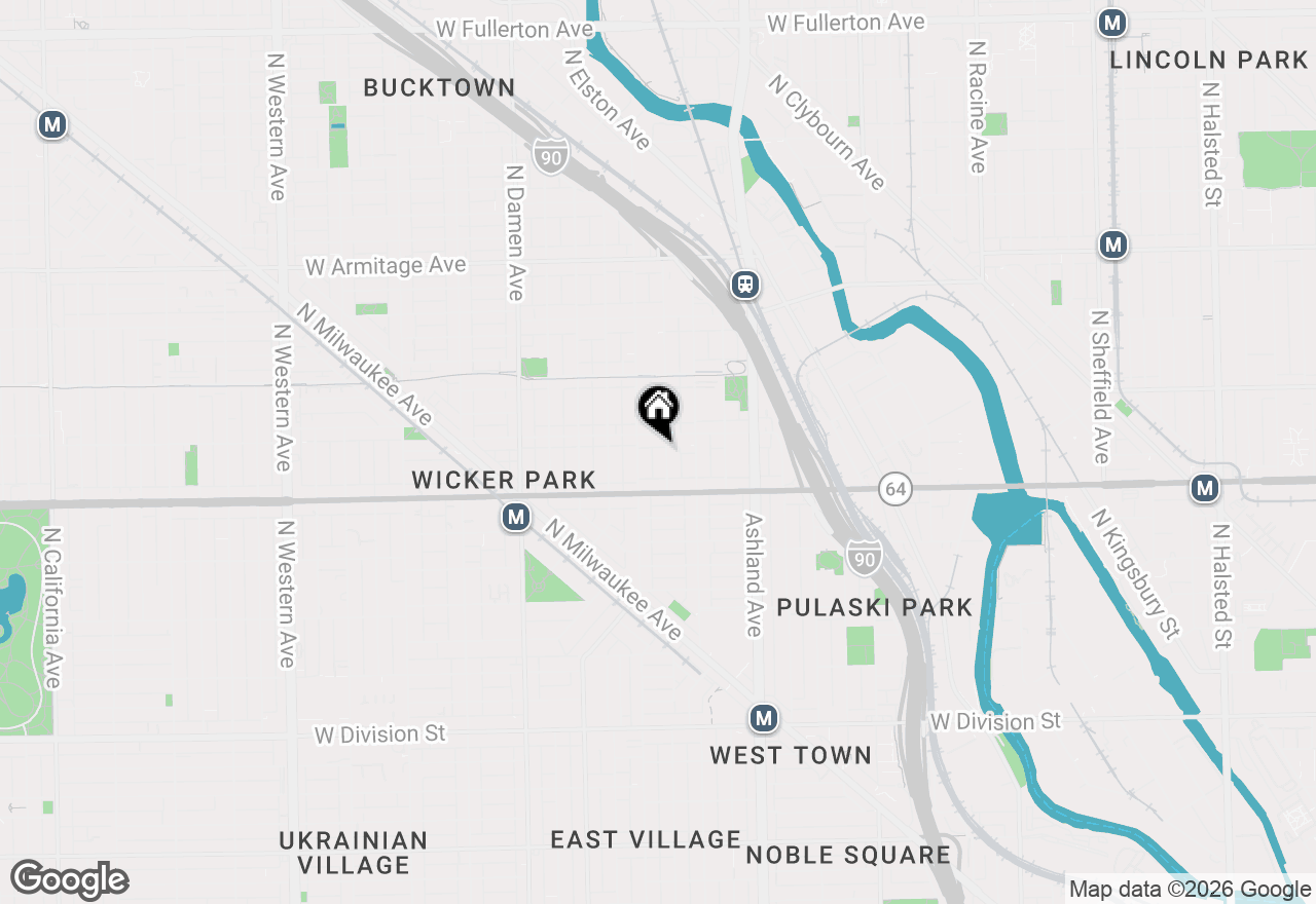 Map of 1644 N Hermitage Avenue #2F, Chicago, IL 60622