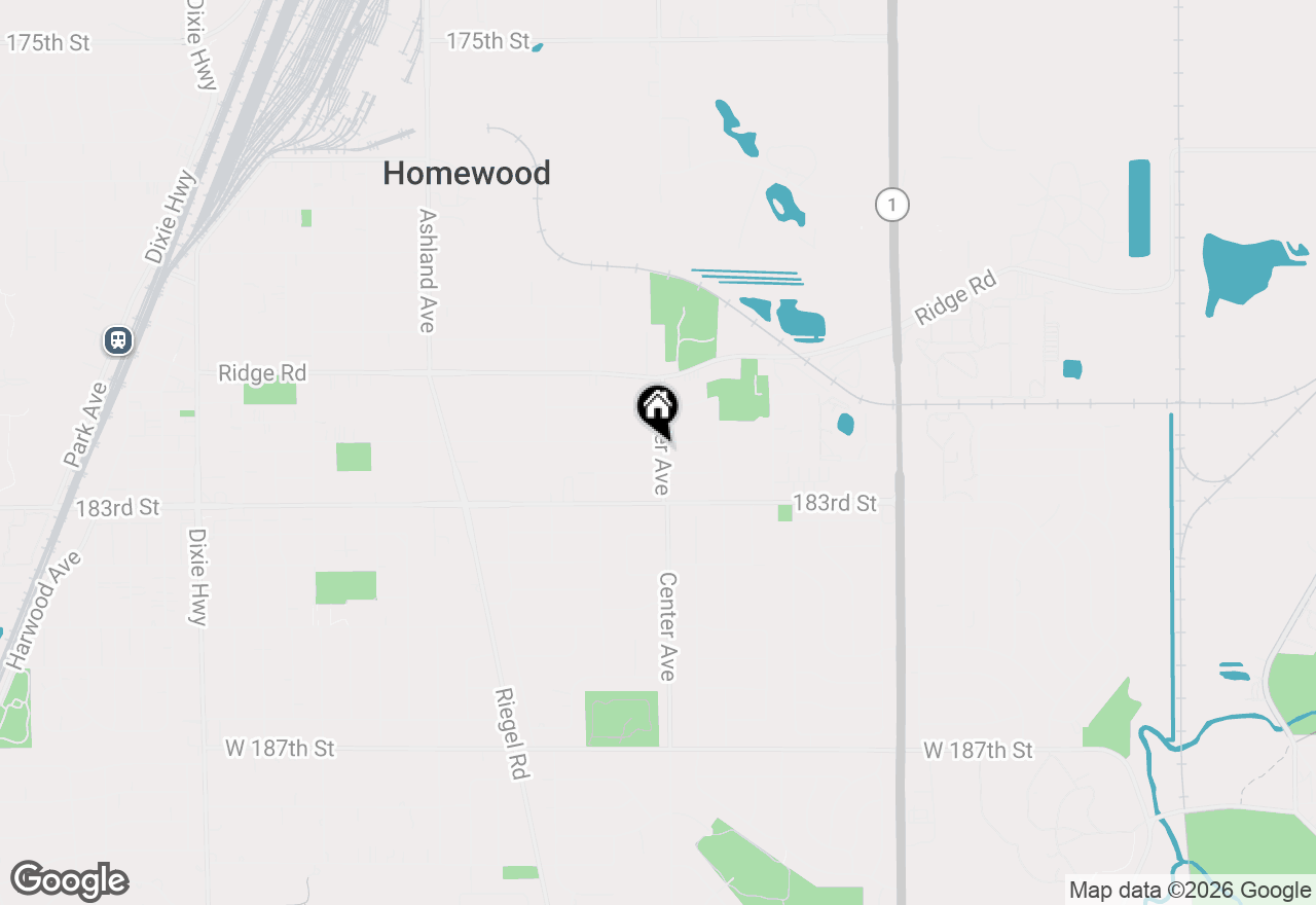 Map of 1207 Olive Road, Homewood, IL 60430