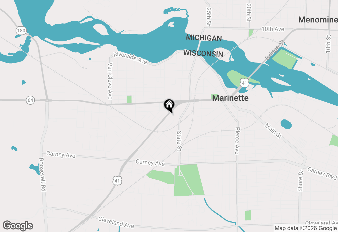 Map of 712 Marinette Avenue, Marinette, WI 54143