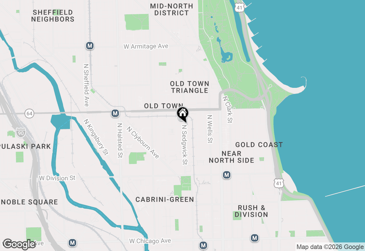 Map of 1502 N Sedgwick Street #3S, Chicago, IL 60610