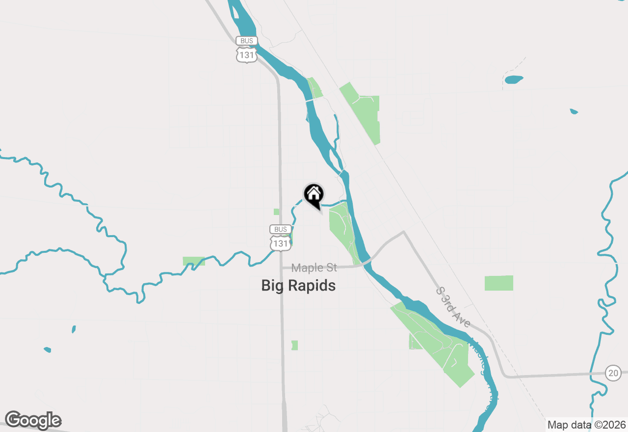 Map of 317 N Warren Avenue, Big Rapids, MI 49307