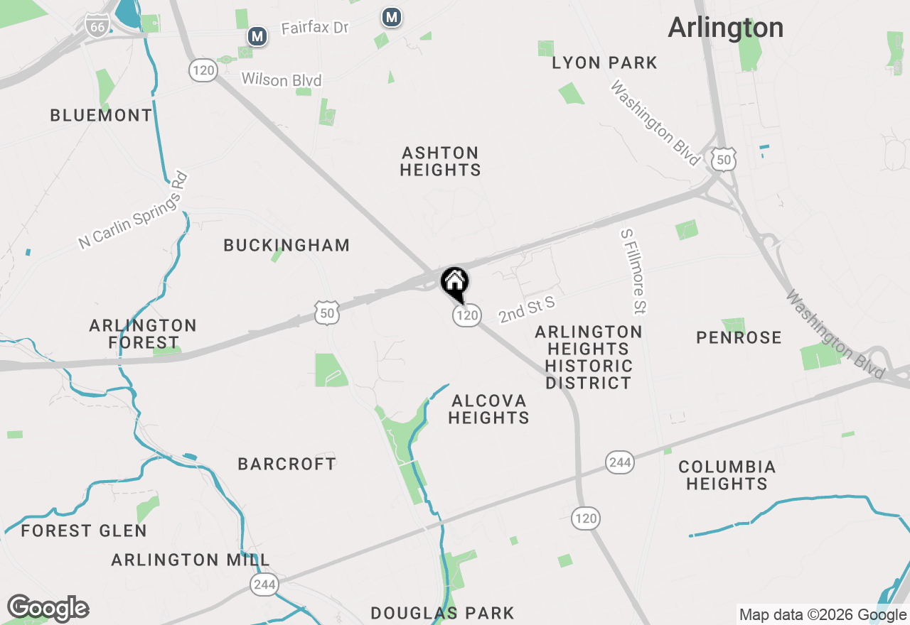 Map of 3707 1st Road S, Arlington, VA 22204