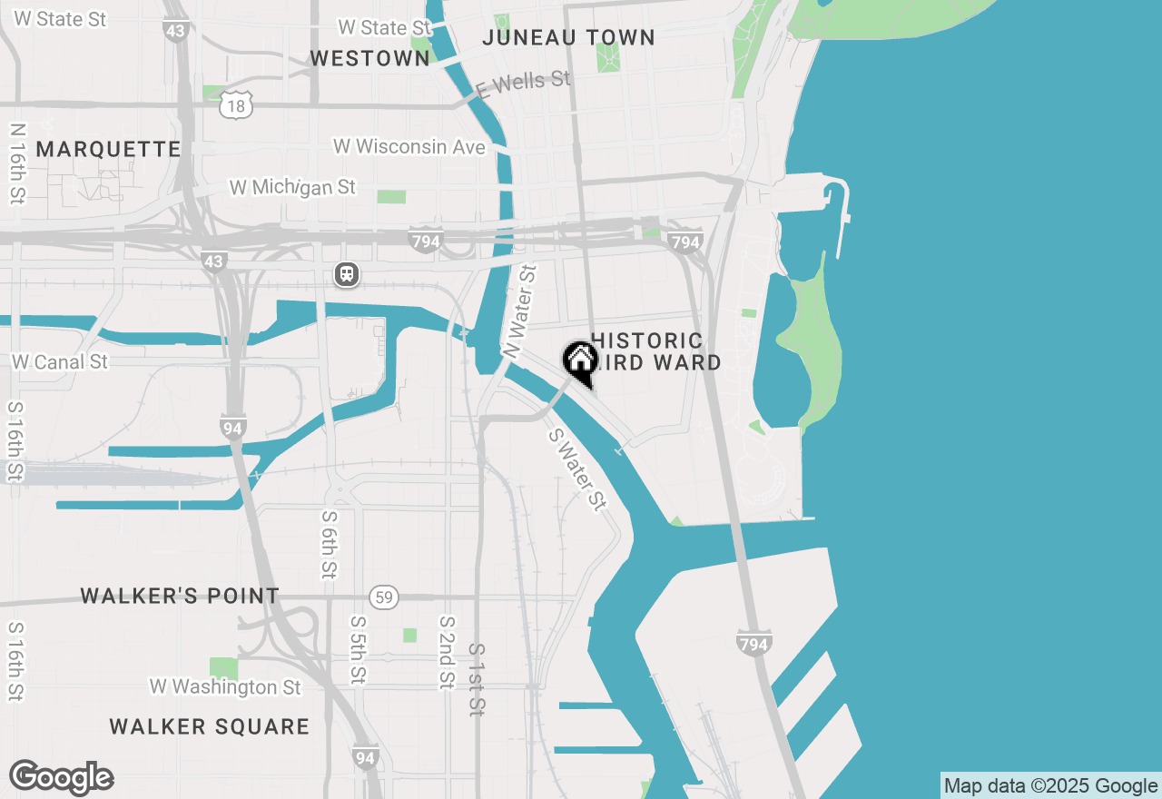 Map of 311 E Erie St #308, Milwaukee, WI 53202