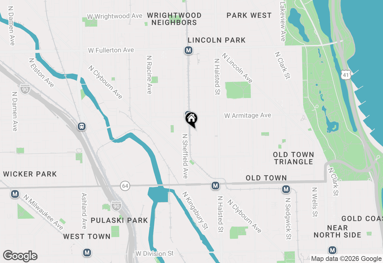 Map of 1918 N Bissell Street, Chicago, IL 60614