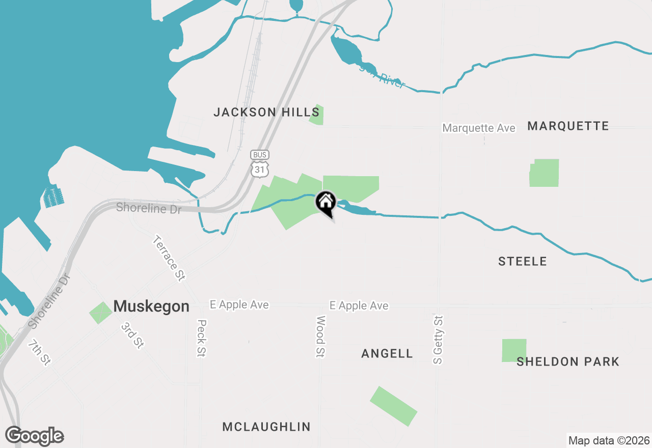 Map of 732 Wood Street, Muskegon, MI 49442