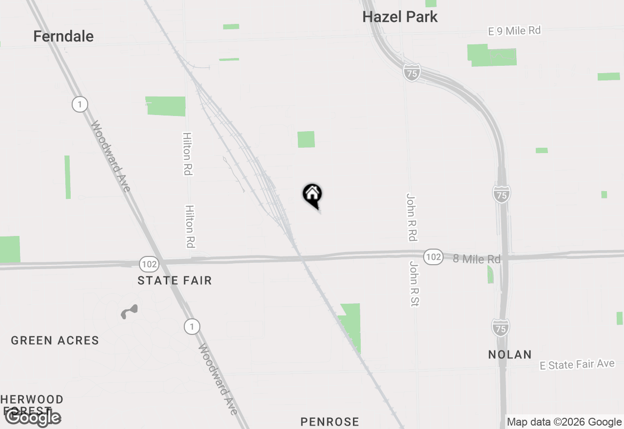 Map of 1448 E Webster Street, Ferndale, MI 48220