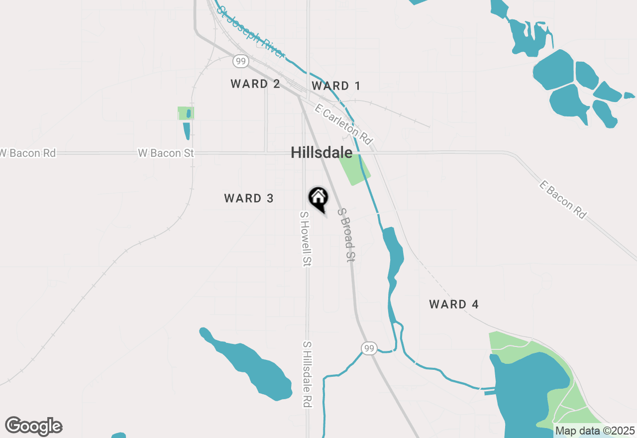 Map of 68 Budlong Street, Hillsdale, MI 49242
