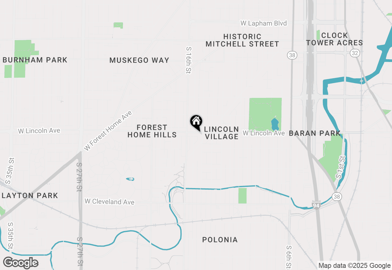 Map of 1525 W Lincoln Ave #1527, Milwaukee, WI 53215