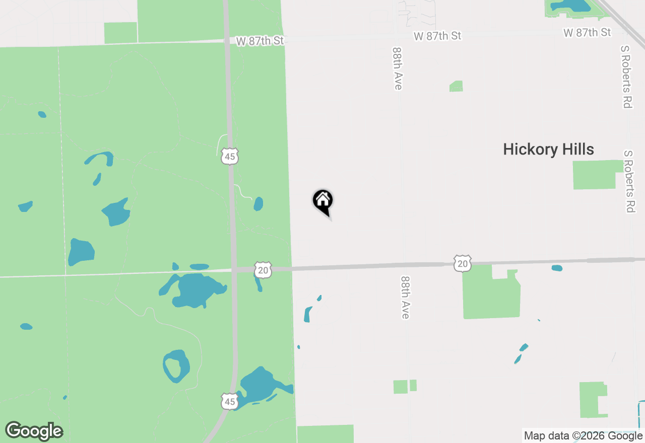 Map of 9050 W 93rd Street, Hickory Hills, IL 60457