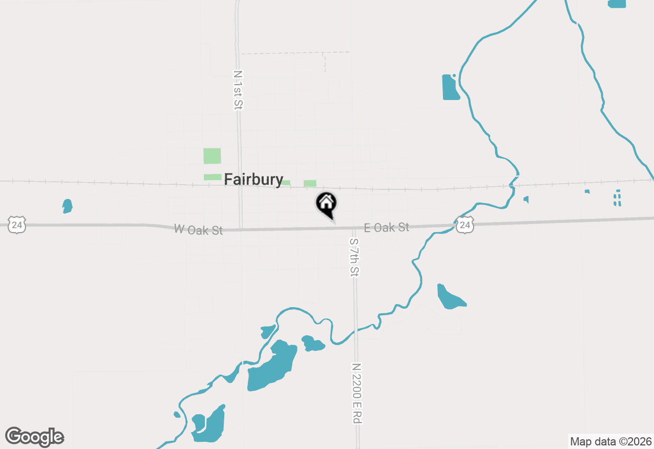 Map of 306 E Oak Street, Fairbury, IL 61739