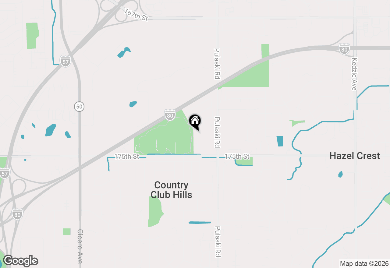 Map of 17464 Park Lane, Country Club Hills, IL 60478