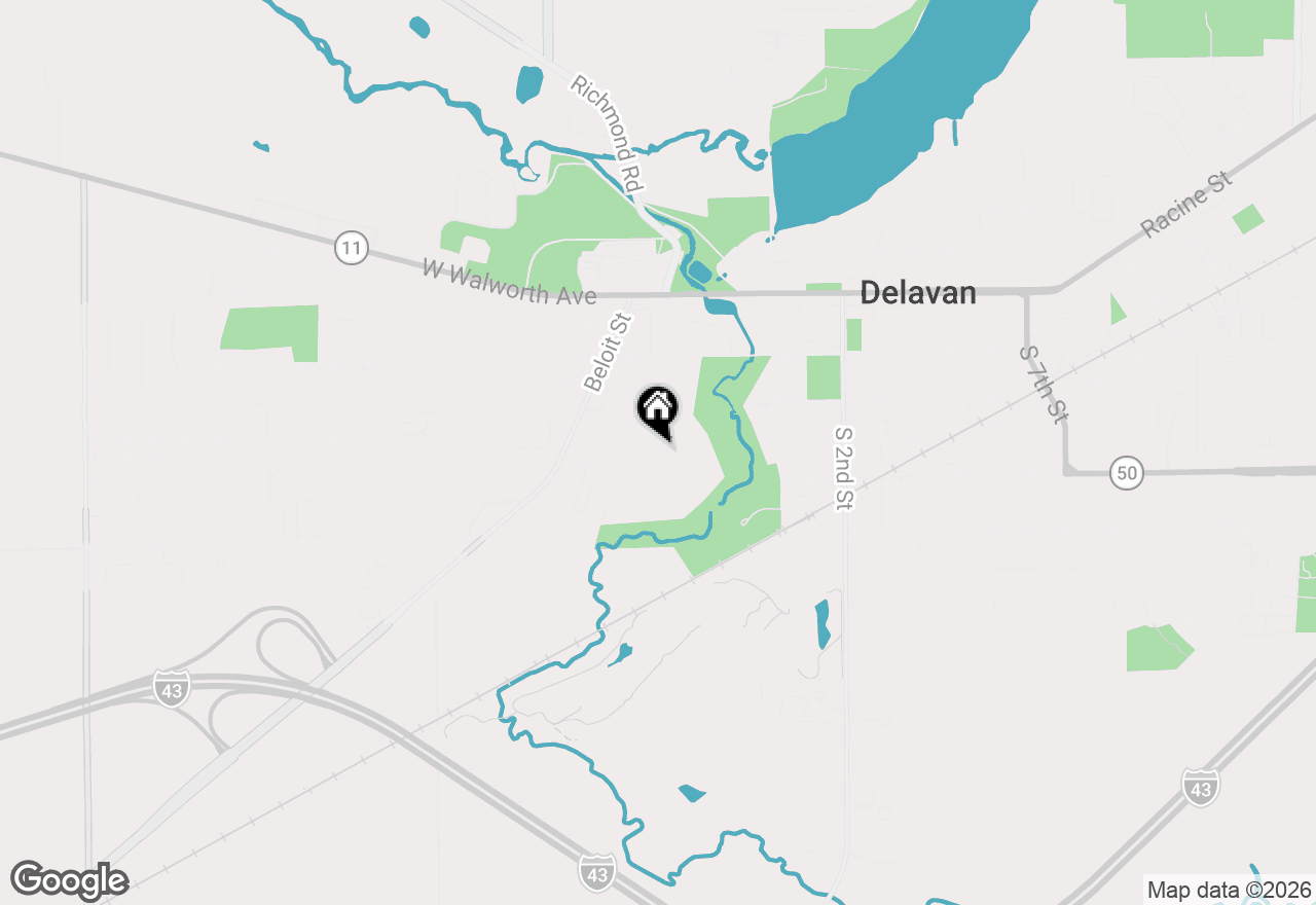 Map of 217 W Geneva St, Delavan, WI 53115