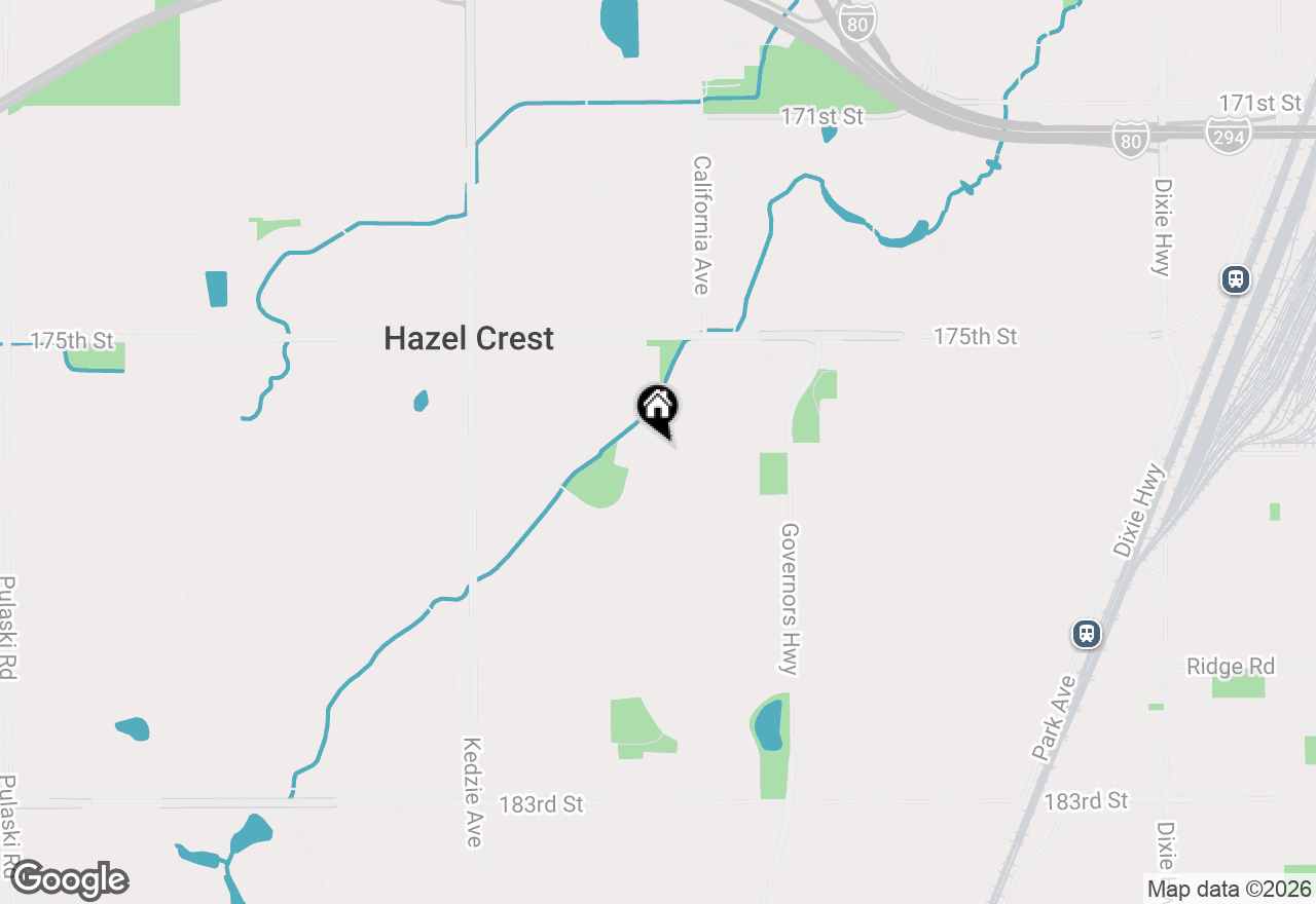 Map of 17616 Grandview Drive, Hazel Crest, IL 60429