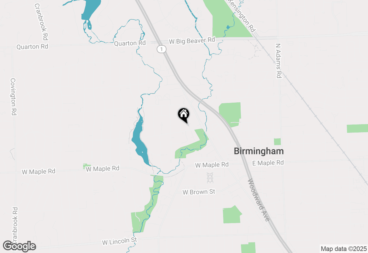 Map of 560 Woodland Street, Birmingham, MI 48009