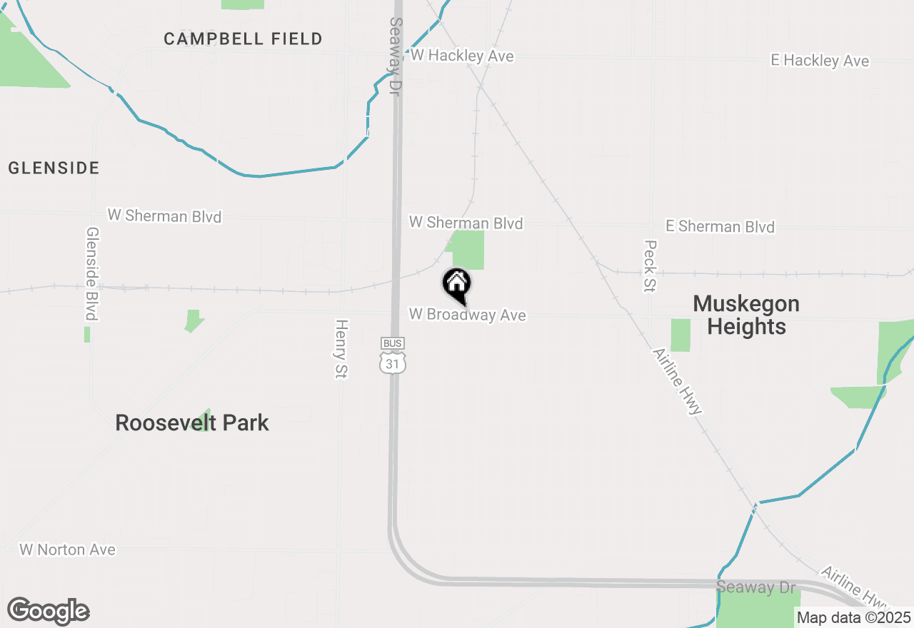Map of 465 W Broadway Avenue, Muskegon Heights, MI 49444