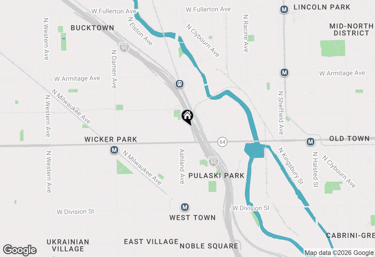 Map of 1656 N Bosworth Avenue #3S, Chicago, IL 60642