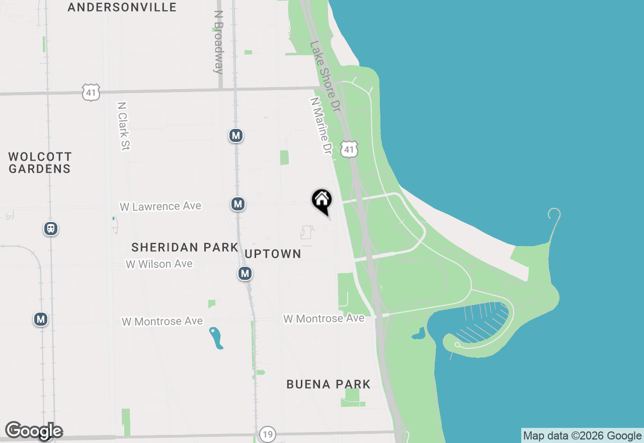 Map of 829 W Lakeside Place #1W, Chicago, IL 60640