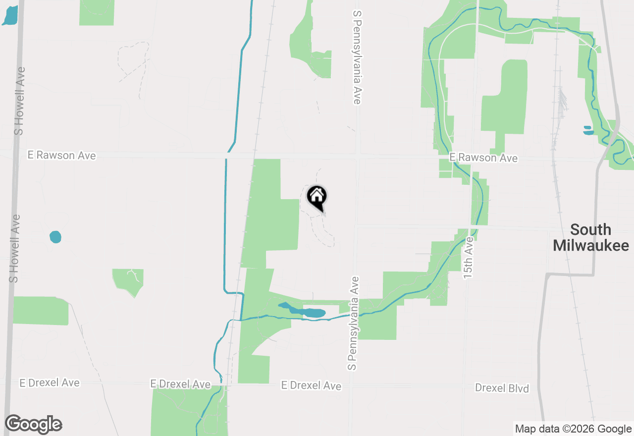 Map of 7307 S Delaine Dr, Oak Creek, WI 53154