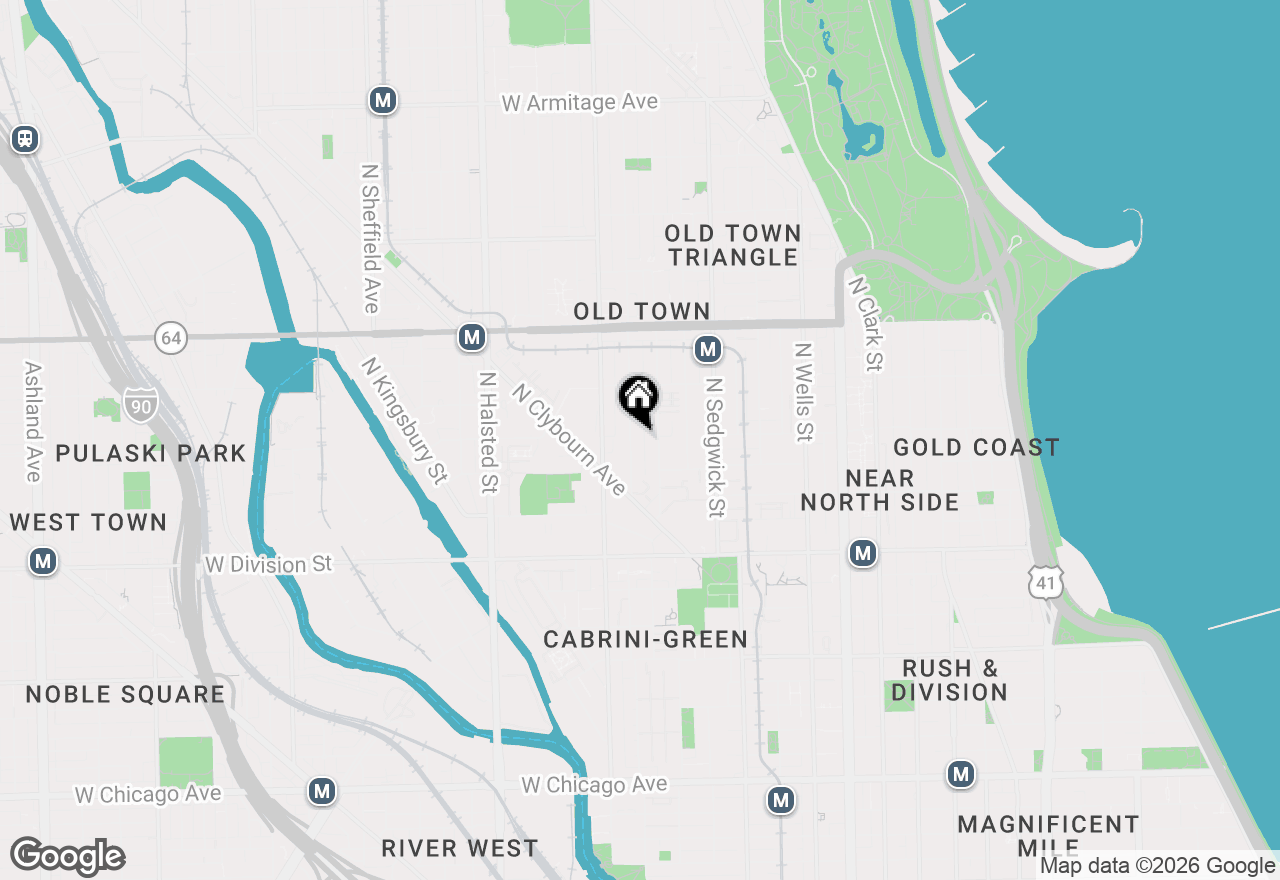 Map of 1365 N Mohawk Street #2N, Chicago, IL 60610
