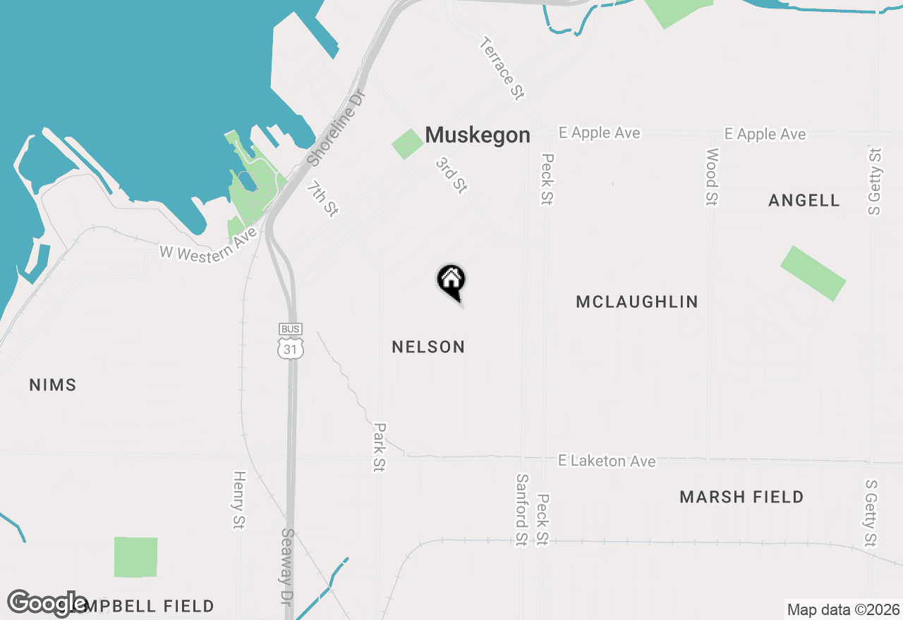 Map of 249 Washington Avenue, Muskegon, MI 49441